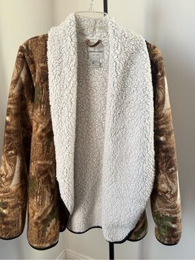 Sabrina Lauren Cream-Lined Brown Camo Teddy Jacket